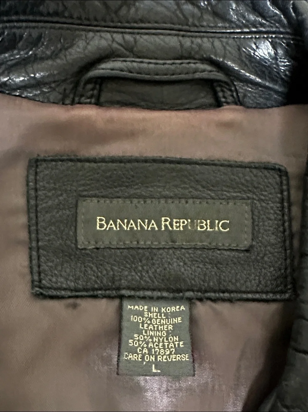Banana Republic Men’s Two Way Zip Vintage Black Leather Jacket